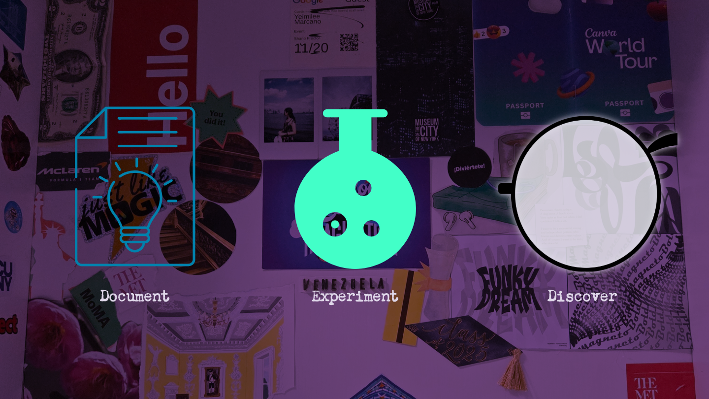 topics: exprimeting, documenting, discovering